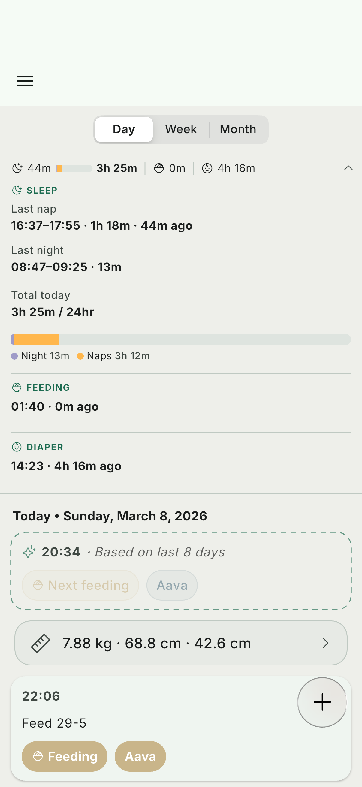 Vaava day view home screen
