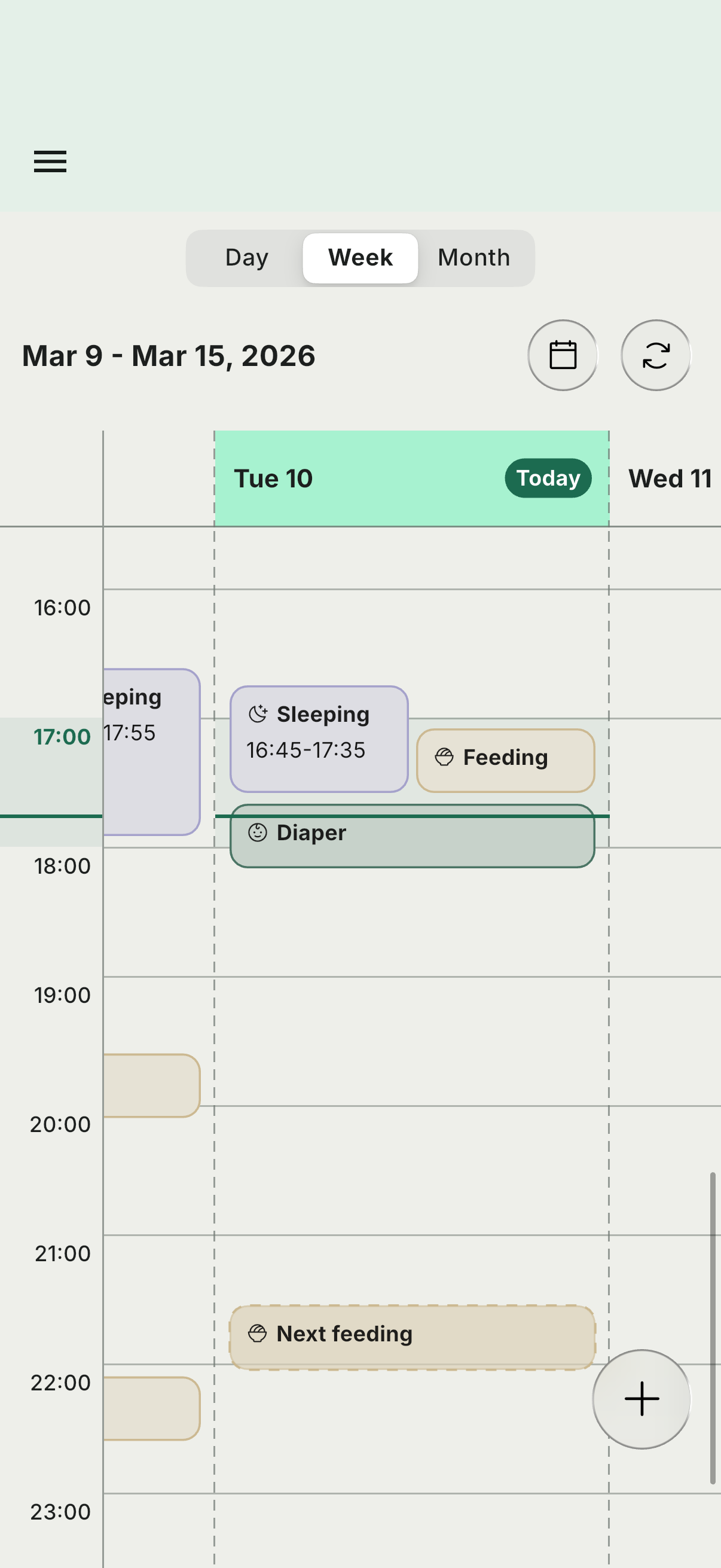 Vaava month view home screen