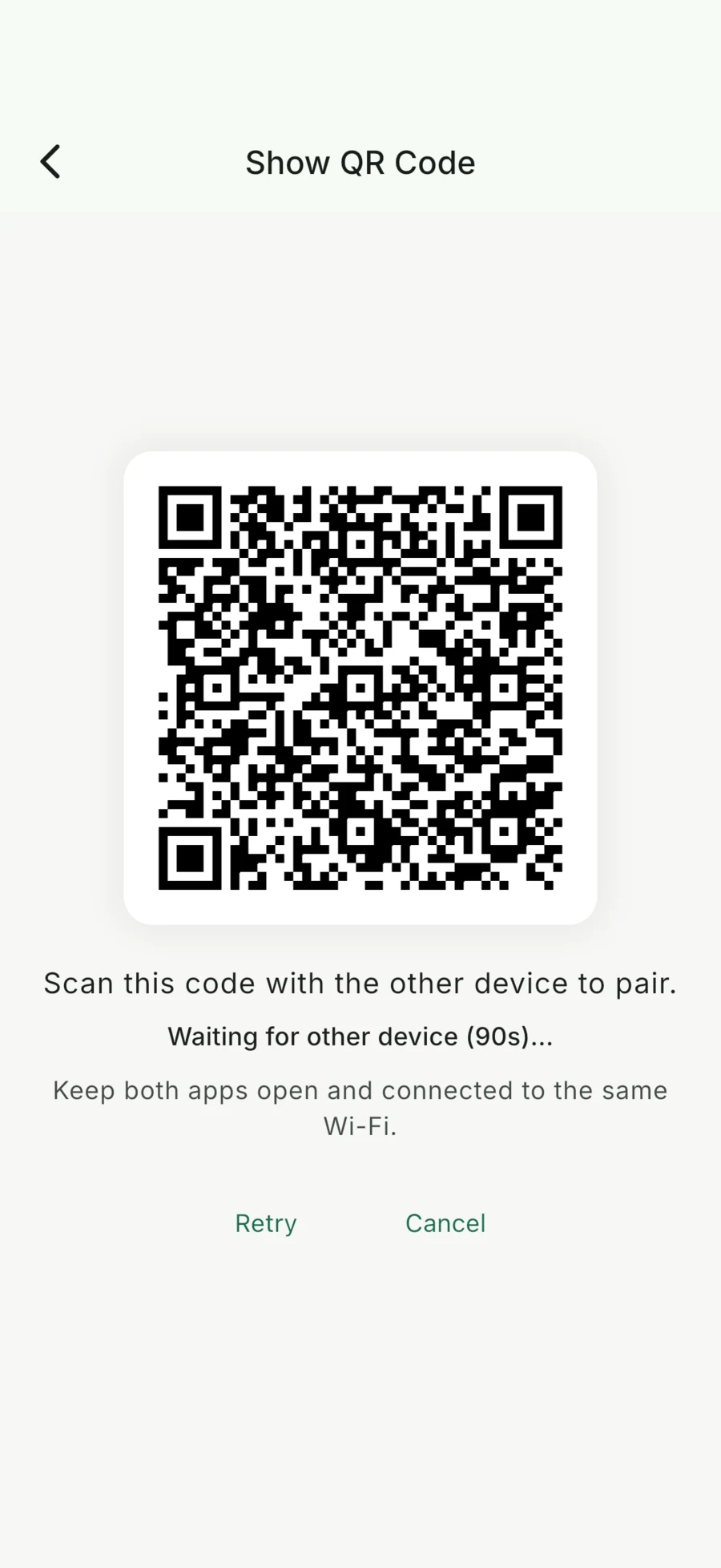Vaavas lokaler Wi-Fi-Kopplungs-QR-Code